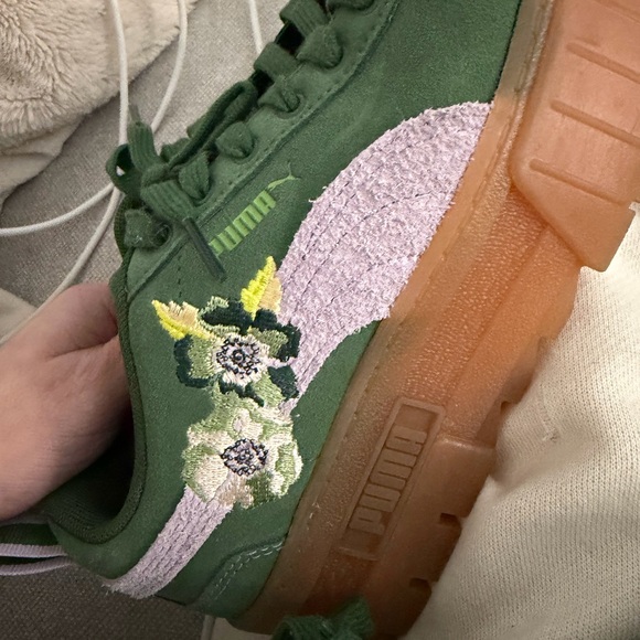 Puma x liberty mayze platform gumshoe sneaker embroidered floral green lilac ltd - Picture 8 of 17